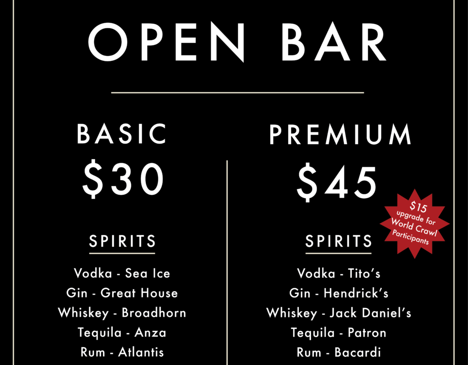 Premium Open Bar at Raised By Wolves